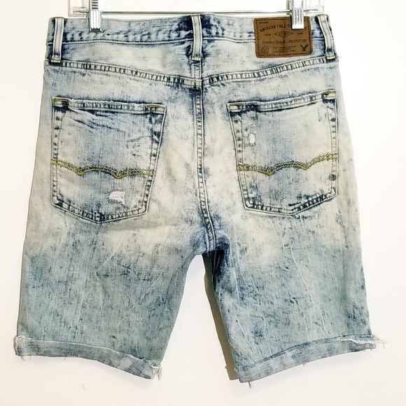 American Eagle Outfitters Core Flex Light Faded Distressed Denim Shorts - Picture 7 of 14